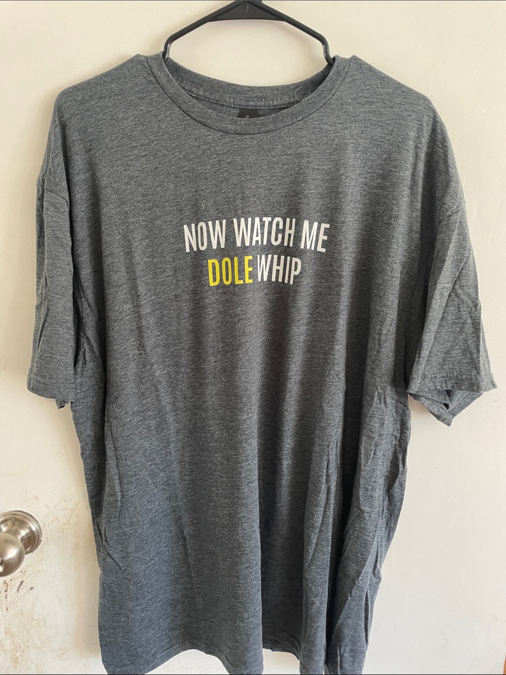 Gildan Gray Short-Sleeve Tee with "Now Watch Me Dole Whip" Print